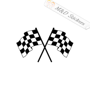 2x Checkered Flags Vinyl Decal Sticker Different colors & size for Cars/Bikes/Windows