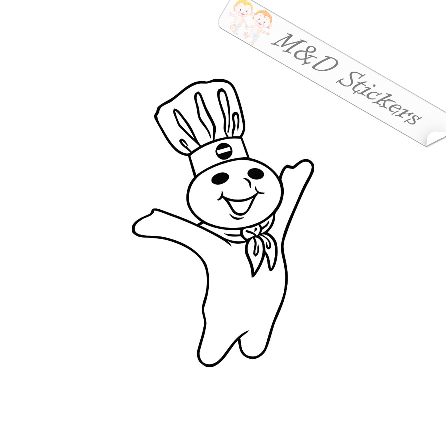 Pillsbury Doughboy (4.5" - 30") Vinyl Decal in Different colors & size for Cars/Bikes/Windows