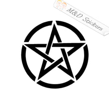 2x Pentagram Star in a circle Vinyl Decal Sticker Different colors & size for Cars/Bikes/Windows
