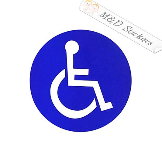 2x Handicapped disabled sign Vinyl Decal Sticker Different colors & size for Cars/Bikes/Windows