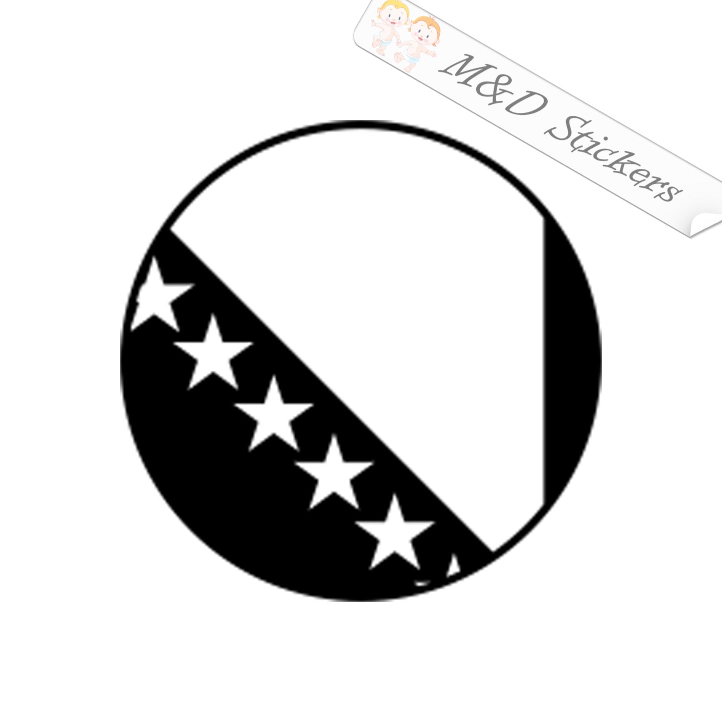Bosnia and Herzegovina Flag stars (4.5" - 30") Decal in Different colors & size for Cars/Bikes/Windows