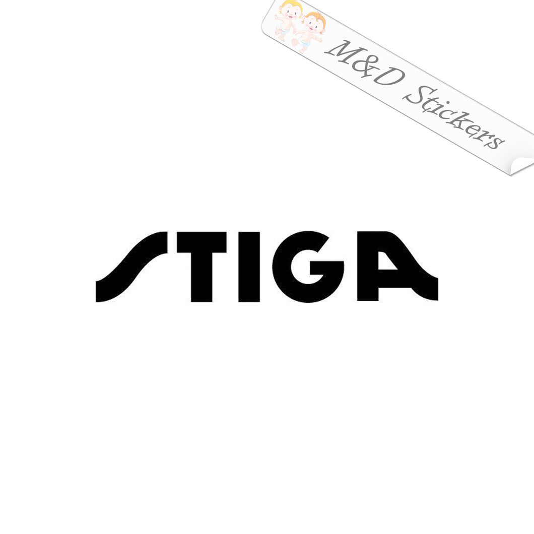 2x Stiga Logo Vinyl Decal Sticker Different colors & size for Cars/Bikes/Windows