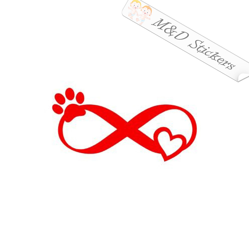2x Infiniti paw love Vinyl Decal Sticker Different colors & size for Cars/Bikes/Windows