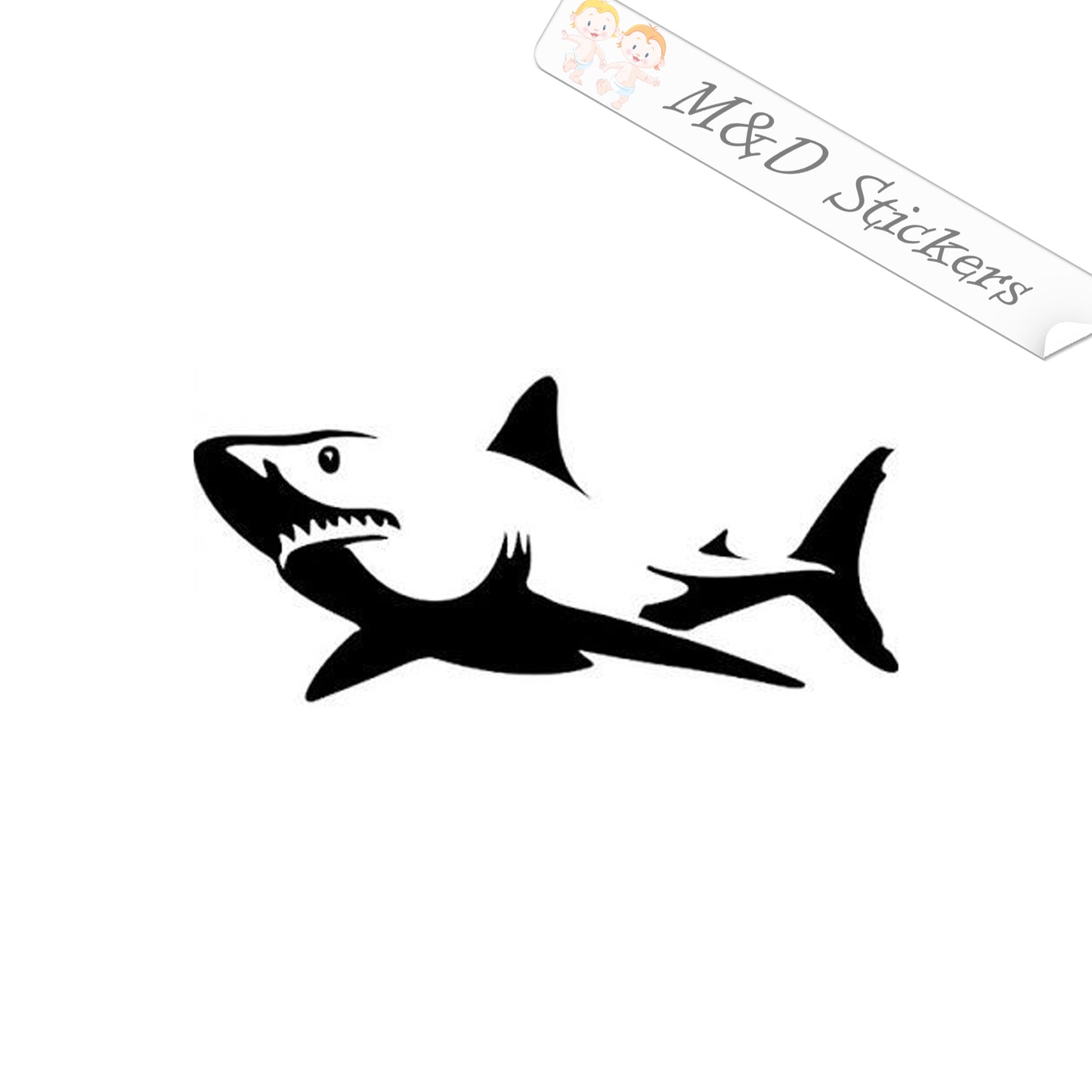 2x Shark Vinyl Decal Sticker Different colors & size for Cars/Bikes/Windows