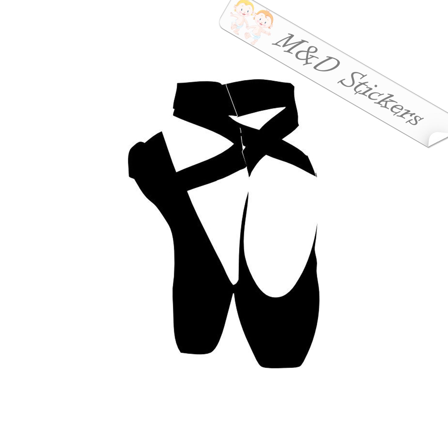 2x Ballerina pointe shoes Vinyl Decal Sticker Different colors & size for Cars/Bikes/Windows