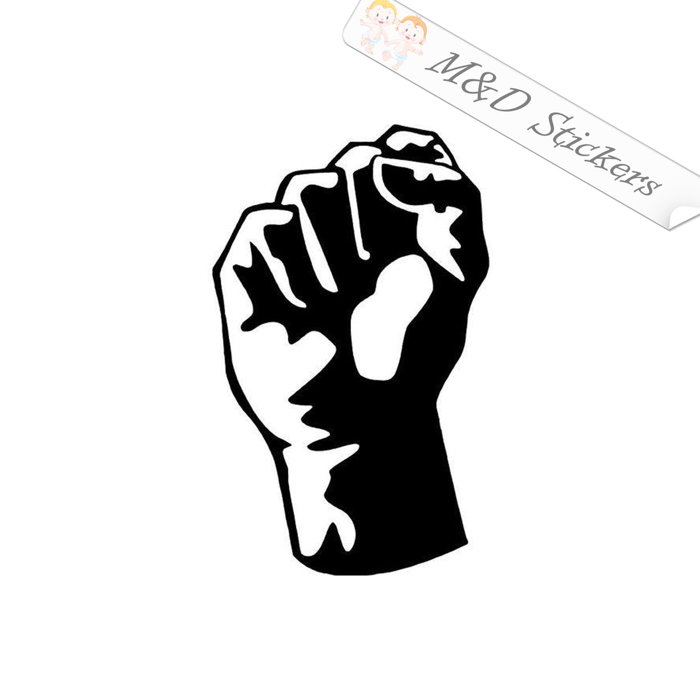 2x Raised Fist Vinyl Decal Sticker Different colors & size for Cars/Bikes/Windows