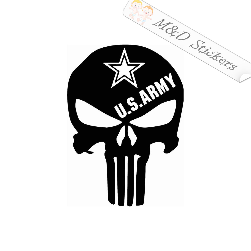 2x US Army Punisher Vinyl Decal Sticker Different colors & size for Cars/Bikes/Windows