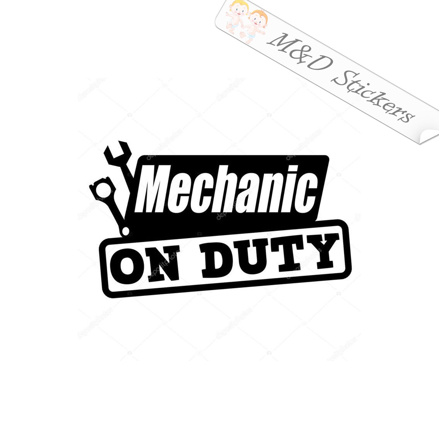 2x Mechanic on Duty Vinyl Decal Sticker Different colors & size for Cars/Bikes/Windows