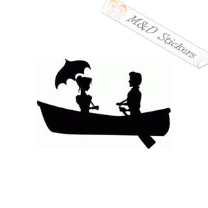 2x Couple in a boat Vinyl Decal Sticker Different colors & size for Cars/Bikes/Windows