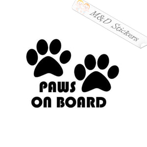 2x Paws on board Vinyl Decal Sticker Different colors & size for Cars/Bikes/Windows