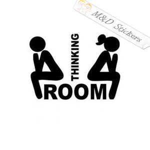 2x Toilet restroom Thinking room funny sign Vinyl Decal Sticker Different colors & size for Cars/Bikes/Windows