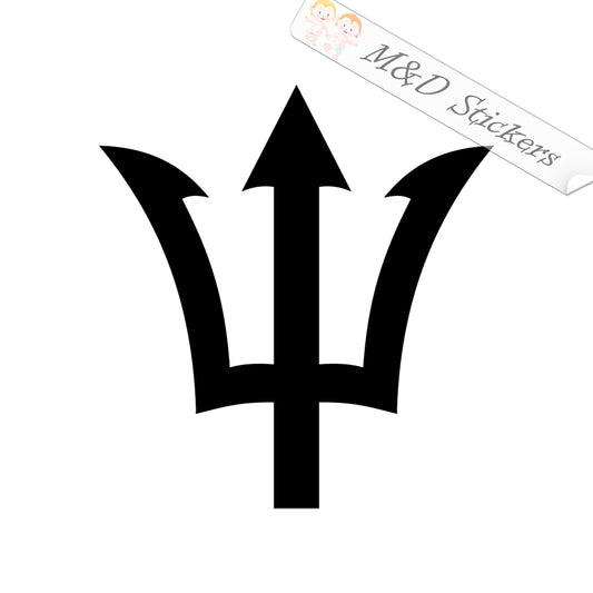 Barbados Trident Flag (4.5" - 30") Decal in Different colors & size for Cars/Bikes/Windows