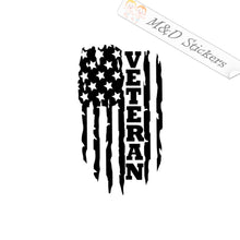 2x American Flag US Veteran Vinyl Decal Sticker Different colors & size for Cars/Bikes/Windows