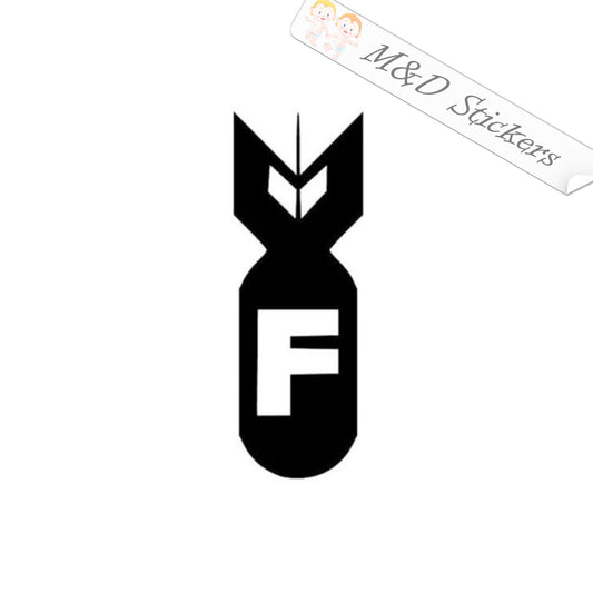 2x F bomb Vinyl Decal Sticker Different colors & size for Cars/Bikes/Windows