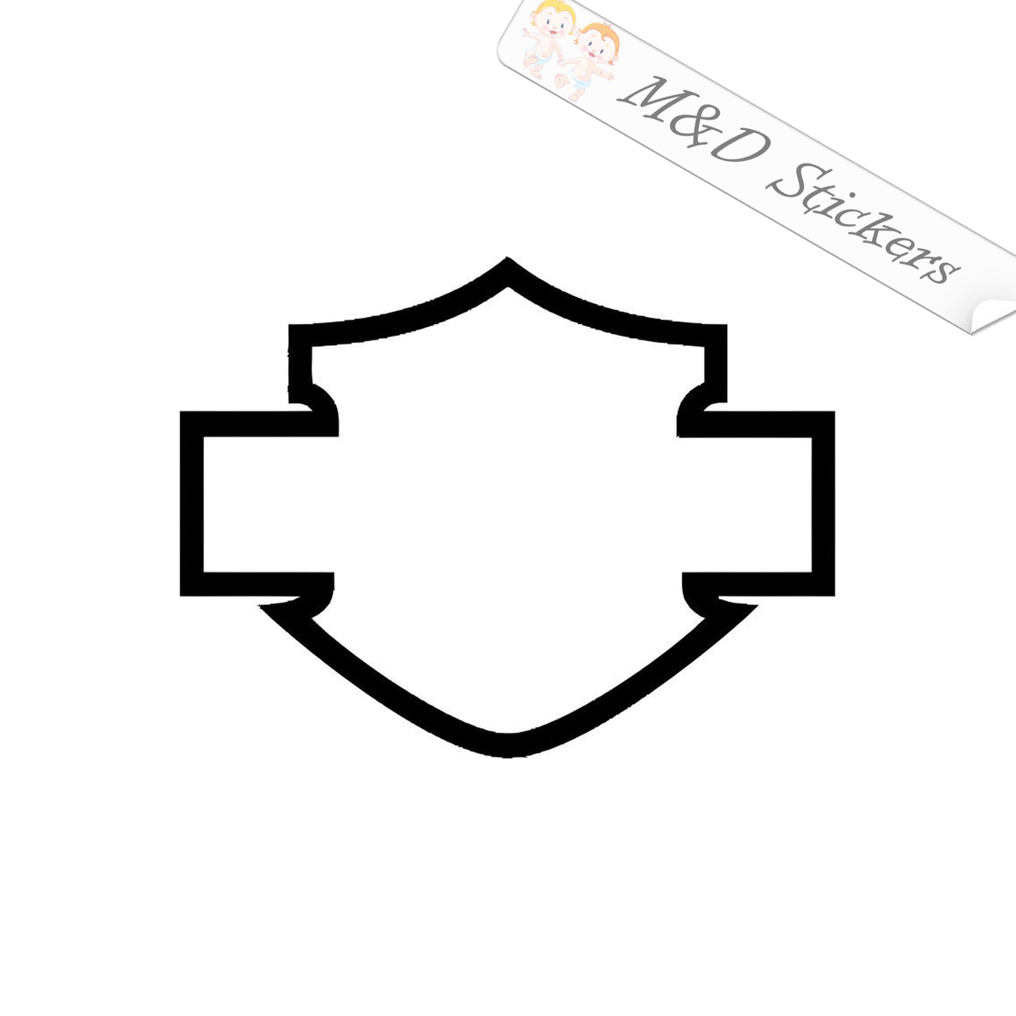 2x Harley outline Logo Vinyl Decal Sticker Different colors & size for Cars/Bikes/Windows