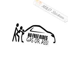 2x Funny Gas or ass Vinyl Decal Sticker Different colors & size for Cars/Bikes/Windows