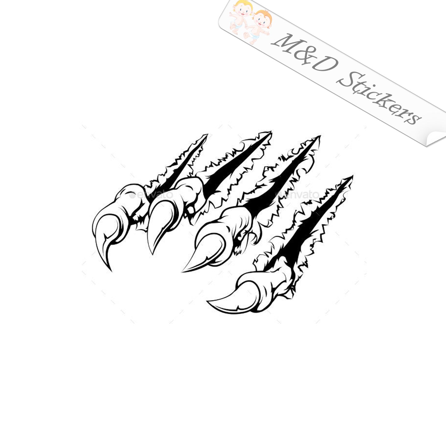 Claw Scratches (4.5" - 30") Vinyl Decal in Different colors & size for Cars/Bikes/Windows