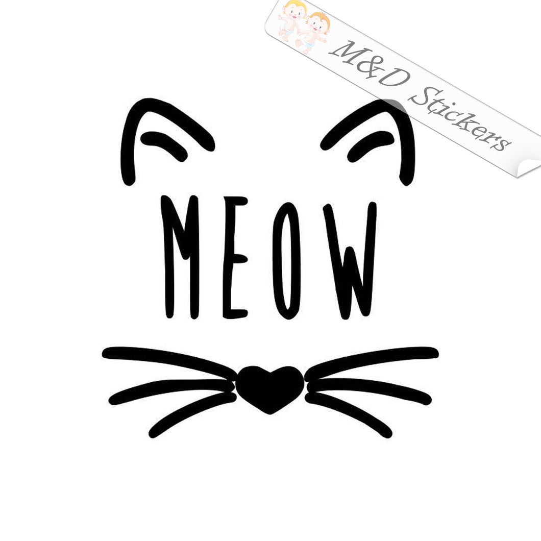 2x Meow Vinyl Decal Sticker Different colors & size for Cars/Bikes/Windows