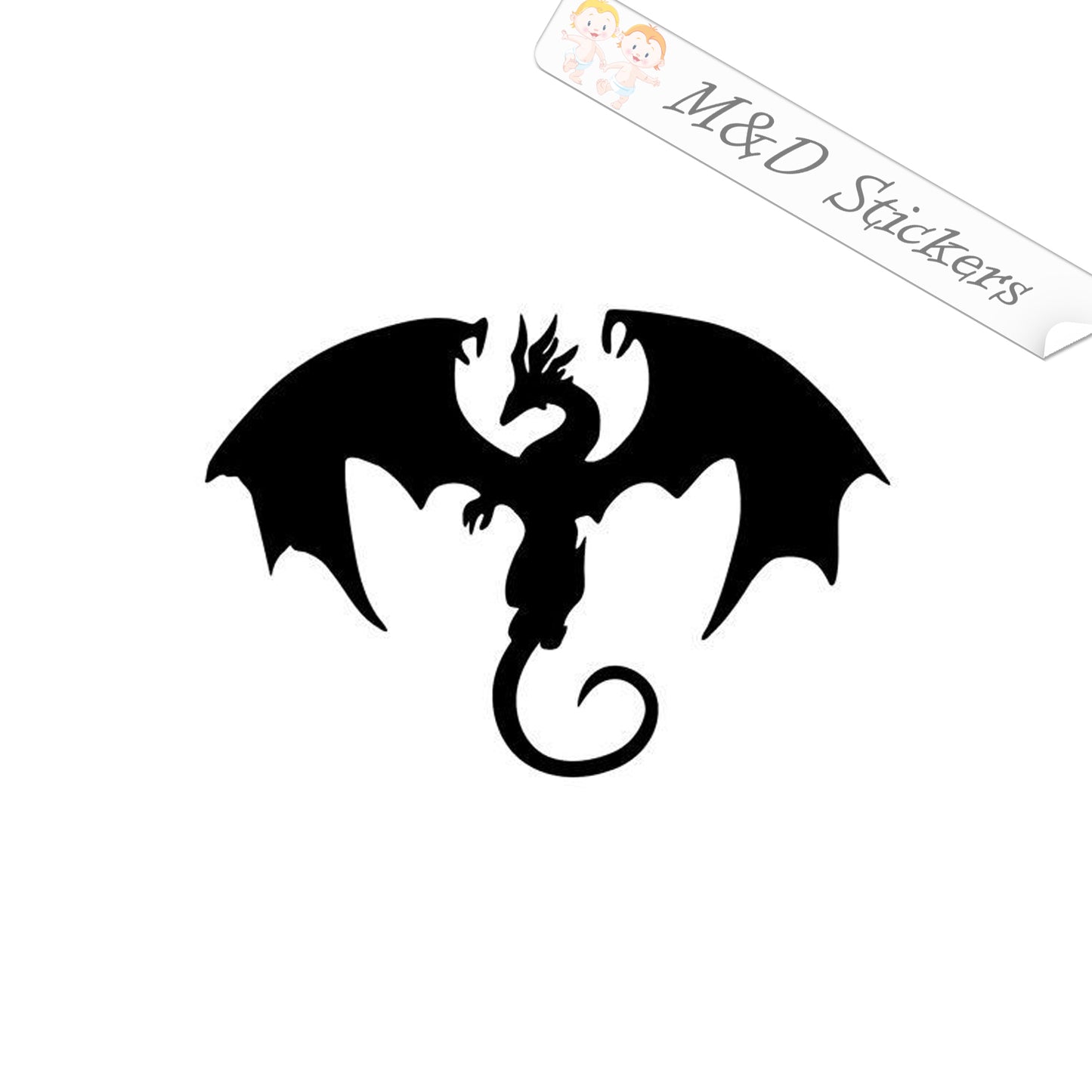 2x Dragon Vinyl Decal Sticker Different colors & size for Cars/Bikes/Windows