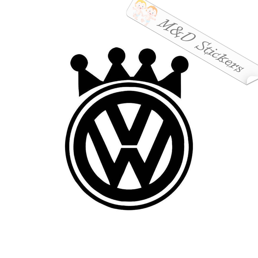 2x Volkswagen King Logo Vinyl Decal Sticker Different colors & size for Cars/Bikes/Windows
