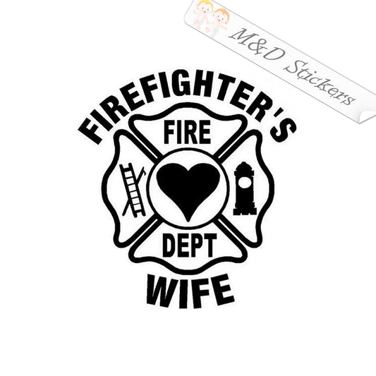 2x Firefighter's wife Vinyl Decal Sticker Different colors & size for Cars/Bikes/Windows