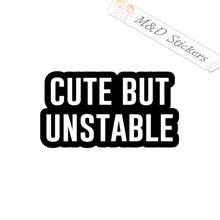2x Cute but Unstable Vinyl Decal Sticker Different colors & size for Cars/Bikes/Windows