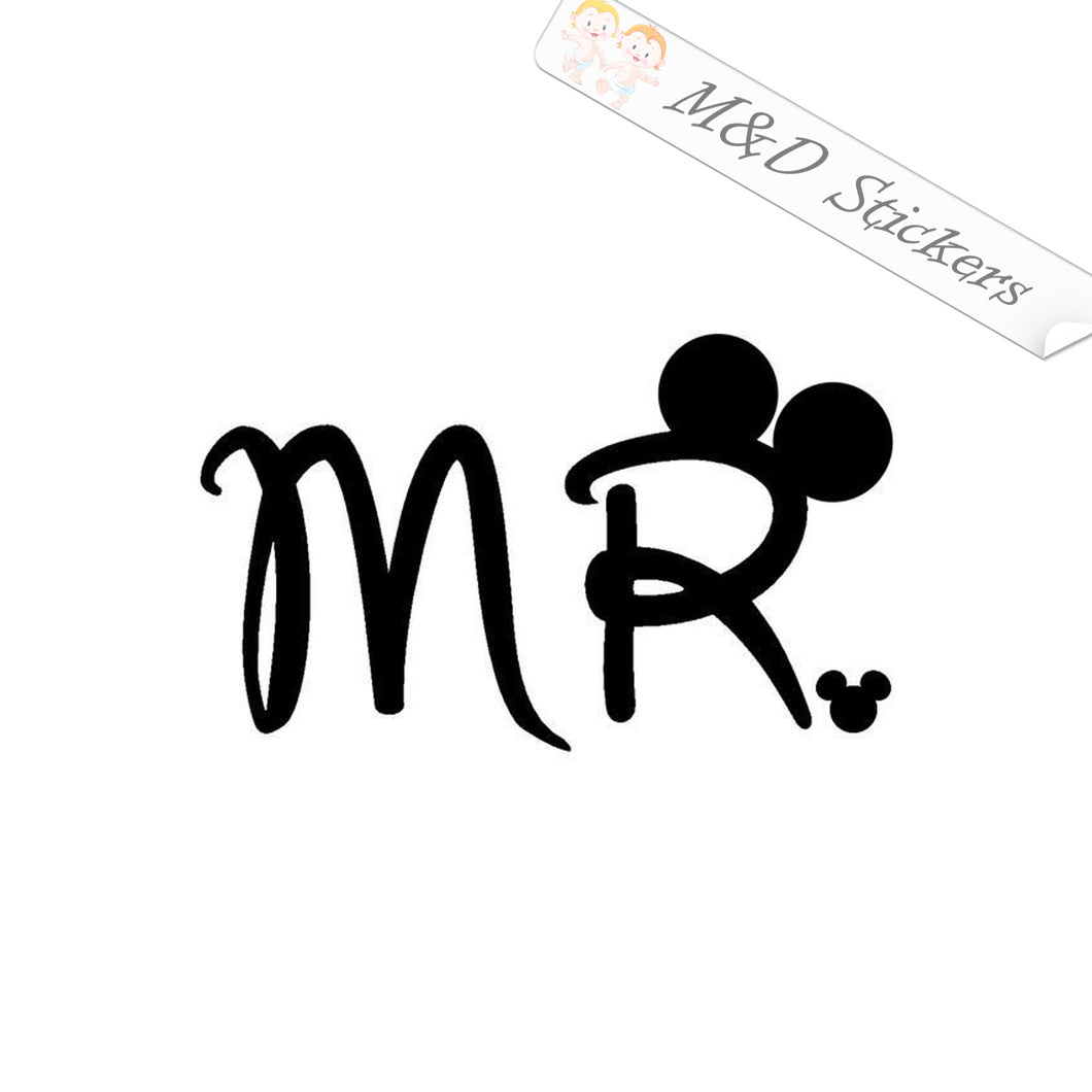 2x Mr. Mickey Mouse Vinyl Decal Sticker Different colors & size for Cars/Bikes/Windows