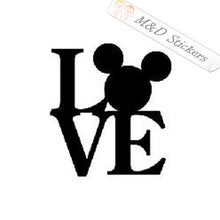 2x Love Mickey Mouse Vinyl Decal Sticker Different colors & size for Cars/Bikes/Windows