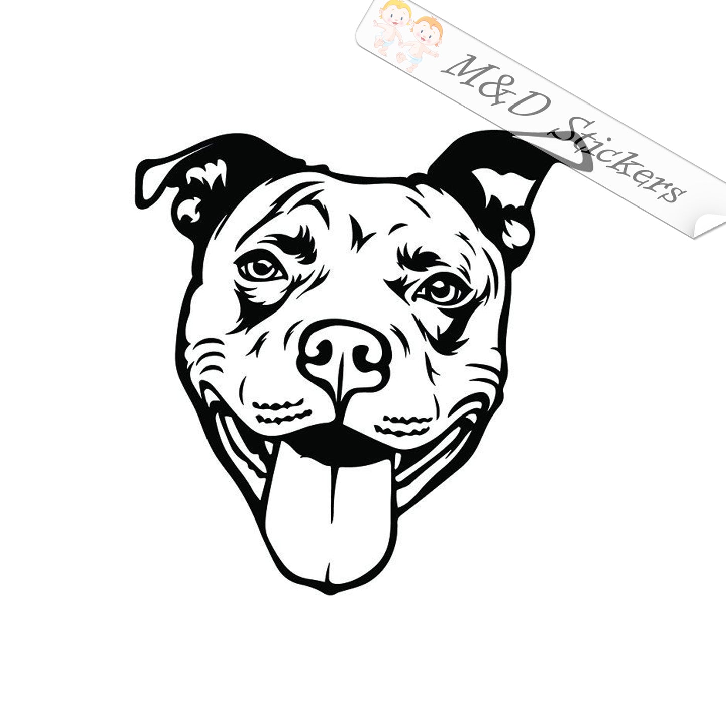2x Pittbull Head Dog Vinyl Decal Sticker Different colors & size for Cars/Bikes/Windows