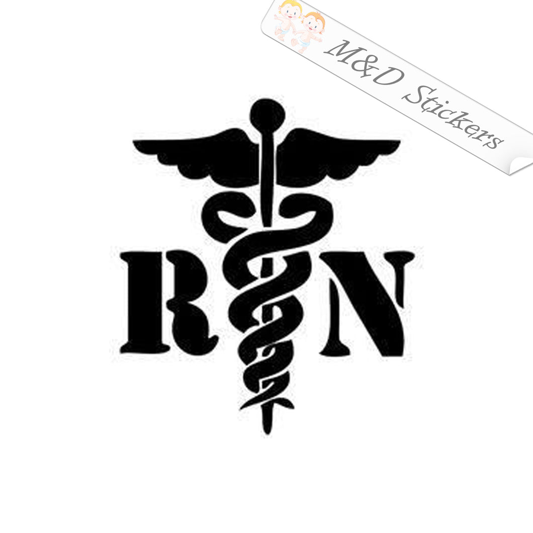 2x RN Registered Nurse Vinyl Decal Sticker Different colors & size for Cars/Bikes/Windows