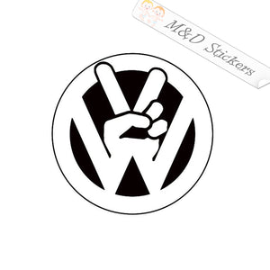 2x Volkswagen Peace Logo Vinyl Decal Sticker Different colors & size for Cars/Bikes/Windows
