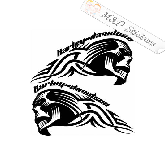 2x Harley Davidson skull Vinyl Decal Sticker Different colors & size for Cars/Bikes/Windows