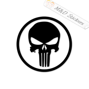 2x Punisher in a circle Vinyl Decal Sticker Different colors & size for Cars/Bikes/Windows