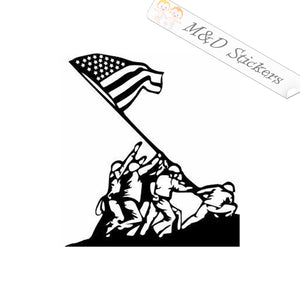 Iwo Jima Flag Raising (4.5" - 30") Vinyl Decal in Different colors & size for Cars/Bikes/Windows