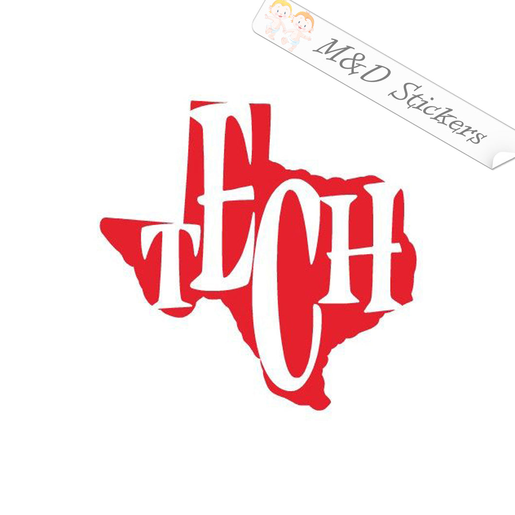 2x Texas Tech TT Logo Vinyl Decal Sticker Different colors & size for Cars/Bikes/Windows