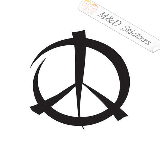 2x Peace Sign Vinyl Decal Sticker Different colors & size for Cars/Bikes/Windows