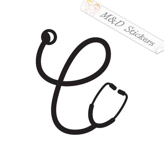 2x Doctor Stethoscope Vinyl Decal Sticker Different colors & size for Cars/Bikes/Windows