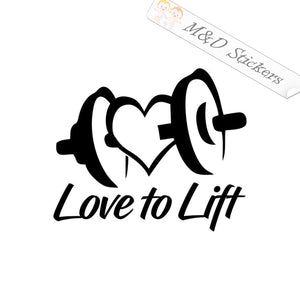 2x Love to Lift Vinyl Decal Sticker Different colors & size for Cars/Bikes/Windows