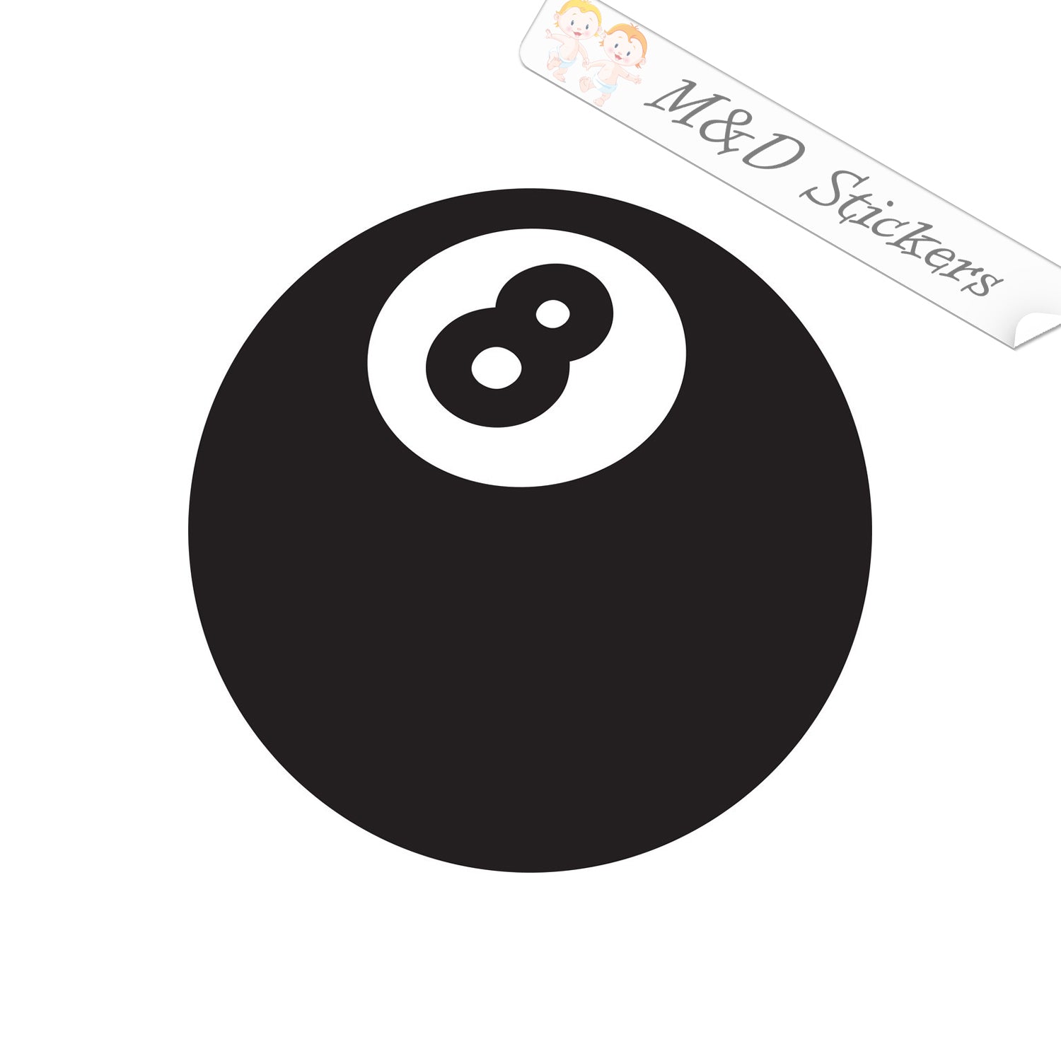 2x Eight-ball Vinyl Decal Sticker Different colors & size for Cars/Bik ...