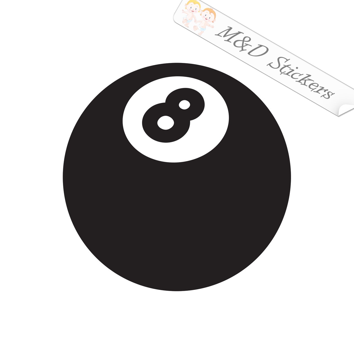 2x Eight-ball Vinyl Decal Sticker Different colors & size for Cars/Bikes/Windows