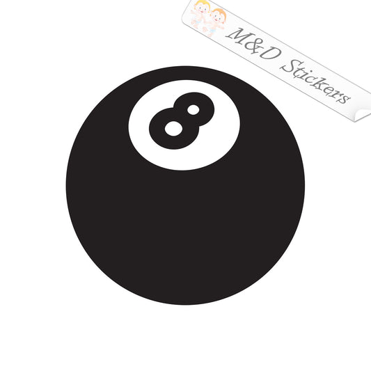 2x Eight-ball Vinyl Decal Sticker Different colors & size for Cars/Bikes/Windows