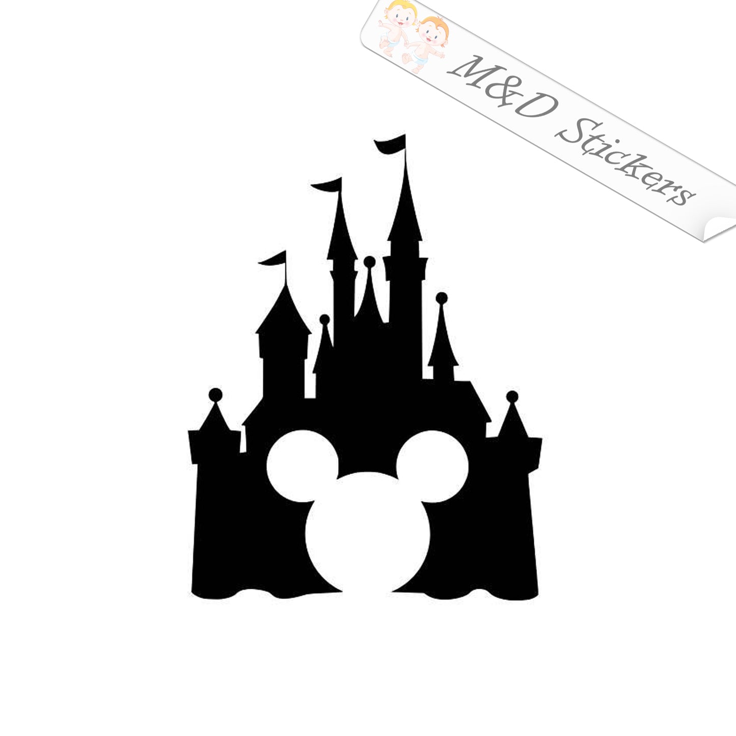 2x Disney Castle Mickey Mouse Vinyl Decal Sticker Different colors & size for Cars/Bikes/Windows