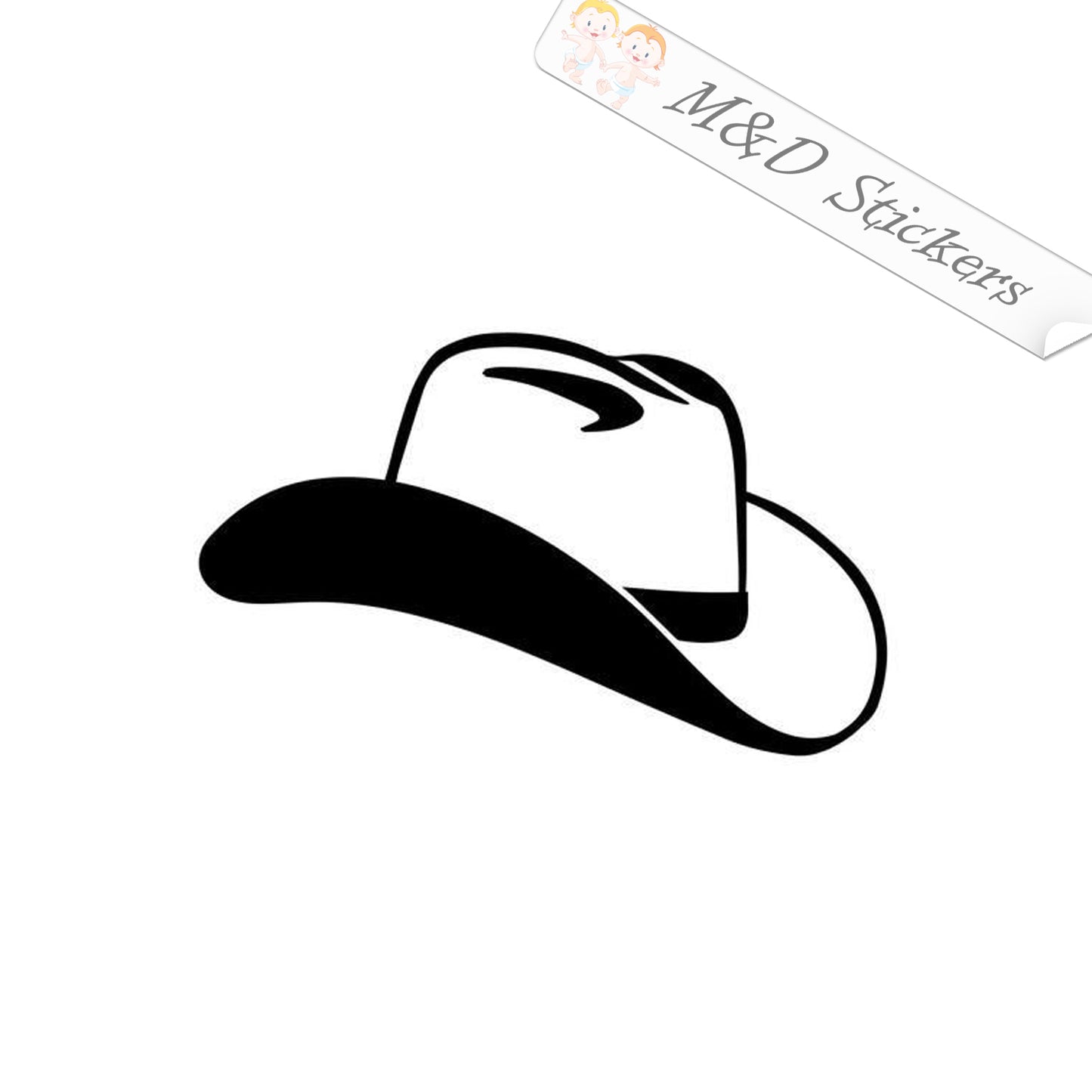 2x Cowboy Hat Vinyl Decal Sticker Different colors & size for Cars/Bikes/Windows