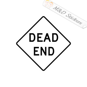 2x Dead End Road sign Vinyl Decal Sticker Different colors & size for Cars/Bikes/Windows