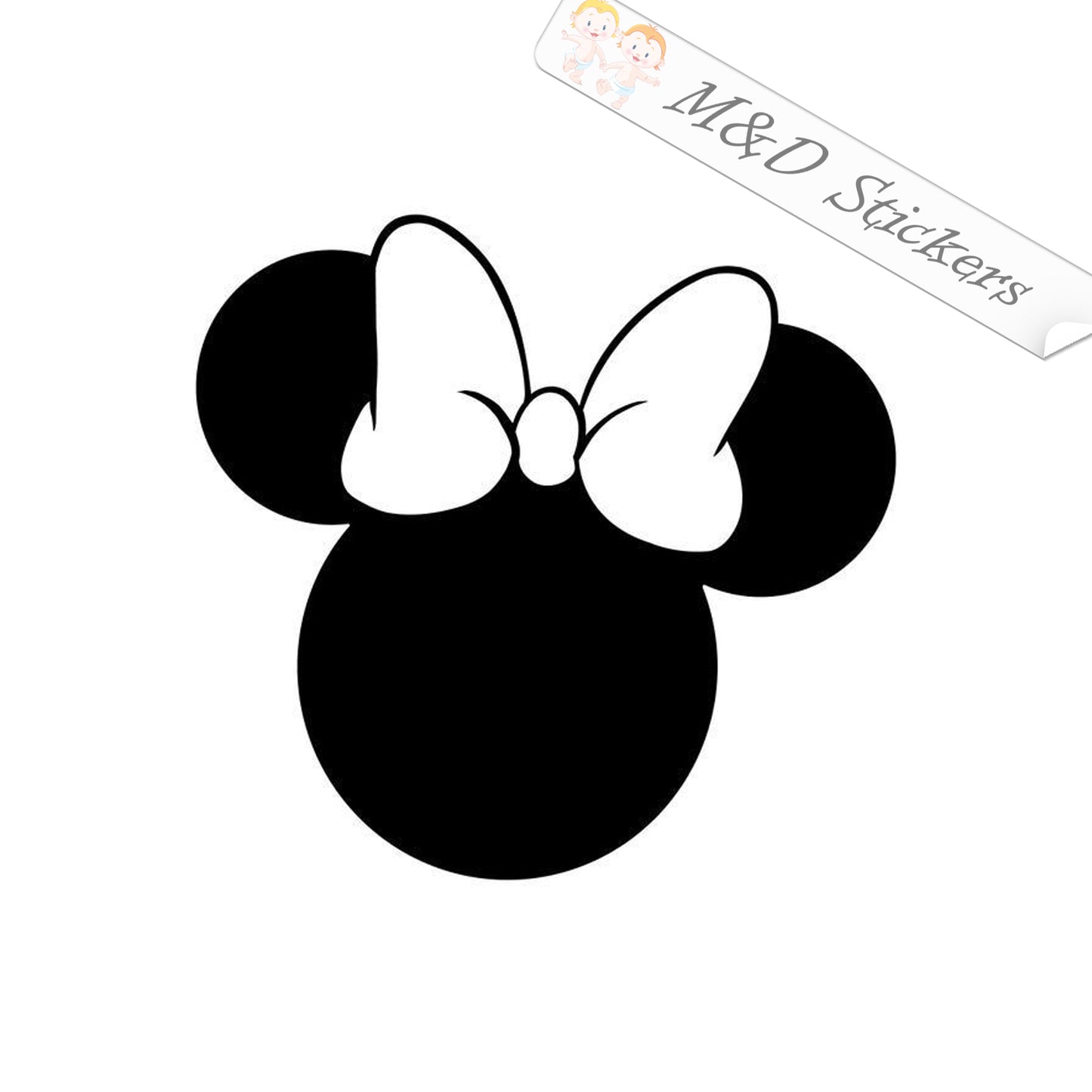 2x Minnie Mouse Vinyl Decal Sticker Different colors & size for Cars/Bikes/Windows