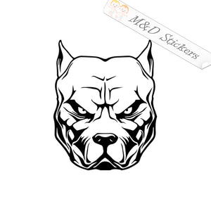 2x Pitbull Head Dog Vinyl Decal Sticker Different colors & size for Cars/Bikes/Windows