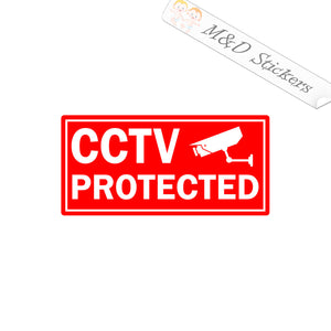 2x CCTV Protected sign Vinyl Decal Sticker Different colors & size for Cars/Bikes/Windows