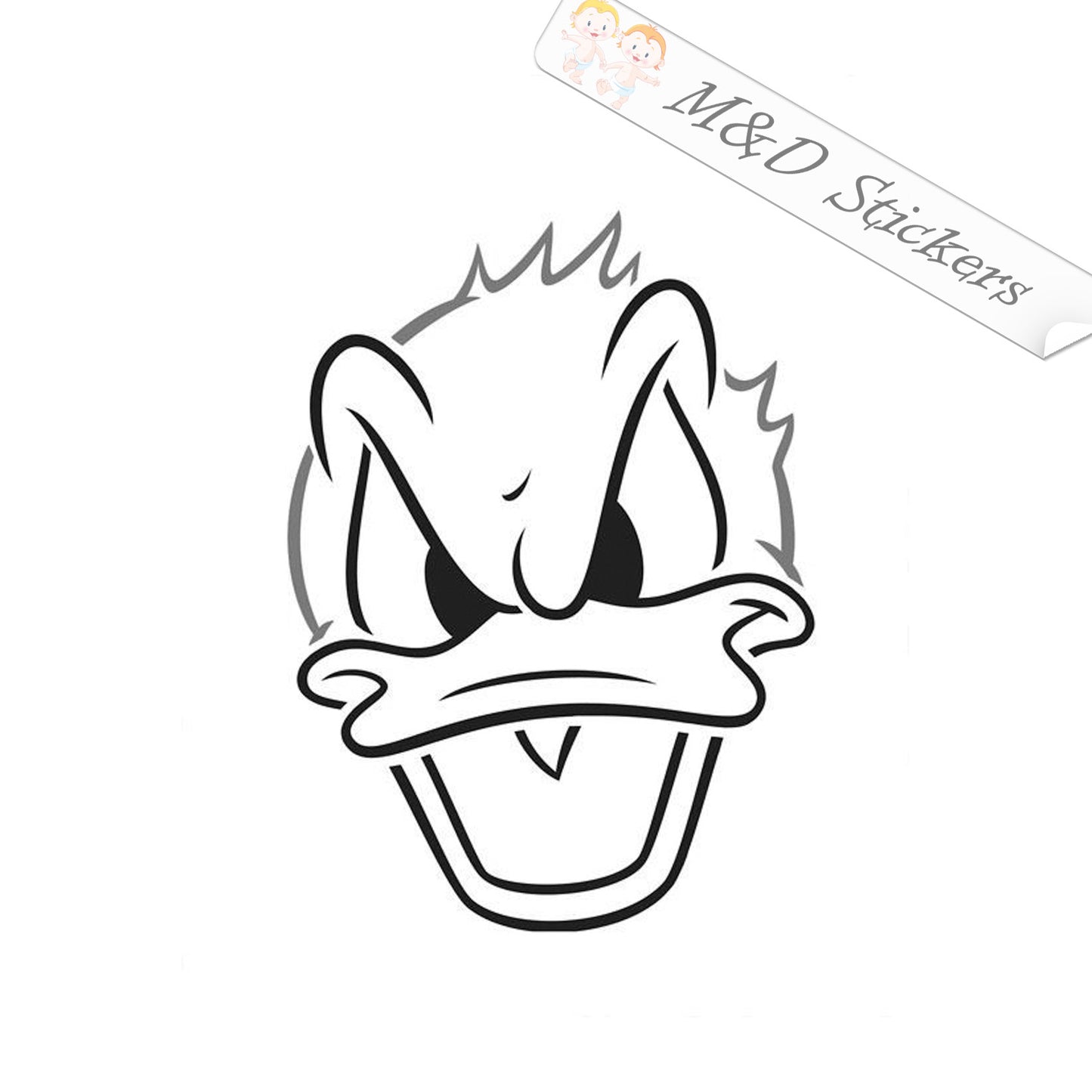 Donald Duck (4.5" - 30") Vinyl Decal in Different colors & size for Cars/Bikes/Windows