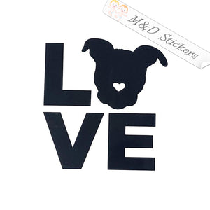 2x Love Pitbull Dog Vinyl Decal Sticker Different colors & size for Cars/Bikes/Windows