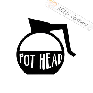 2x Pot Head Vinyl Decal Sticker Different colors & size for Cars/Bikes/Windows